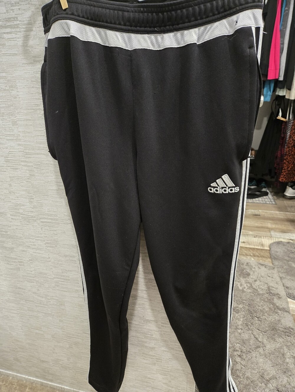 adidas Black Sweatpants with White Trim for Women